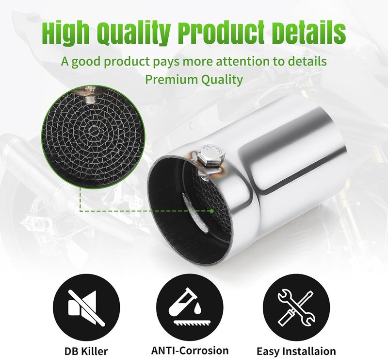 RIDLOG Motorcycle DB Killer 51mm Universal Muffler Silencer Baffle Removable Noise Eliminator Motorcycle Exhaust Pipe Muffler Fit for Yamaha Suzuki Harley Honda Kawasaki (With small wrench) - Image 4
